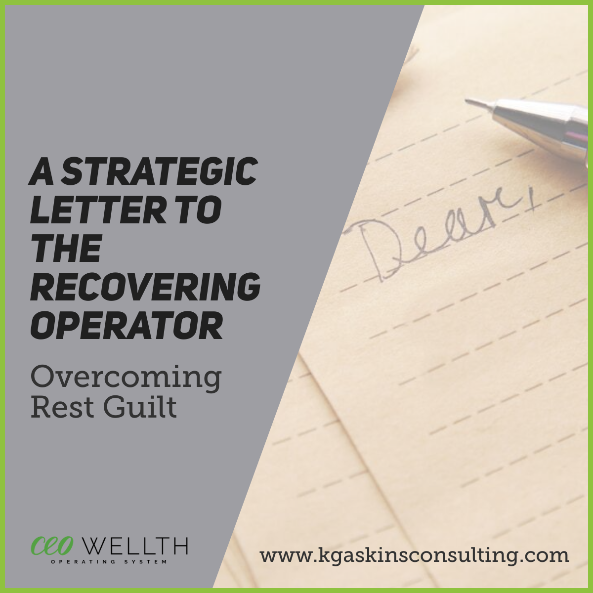 Overcoming rest guilt for the recovering operator.