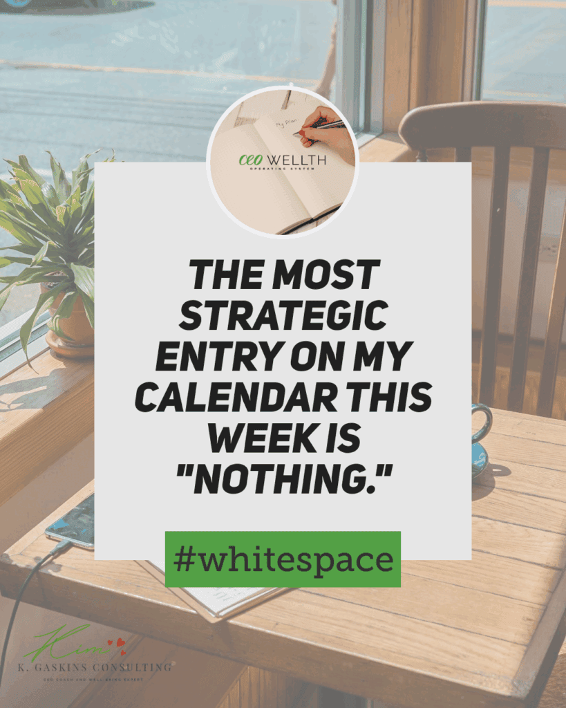 Strategy entry on calendar for CEO coaching and consulting services.